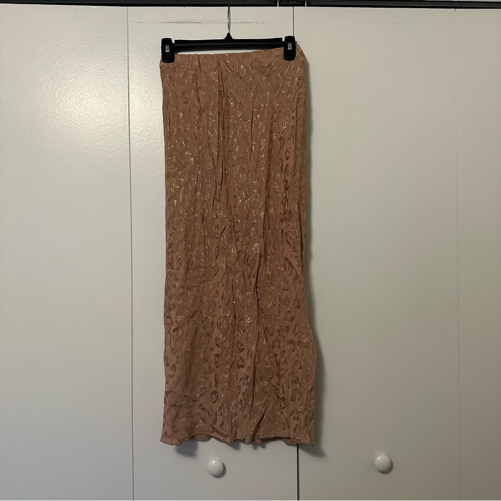 ✨5 for $25 ✨ASOS Leopard Satin Midi Skirt – Brown Animal Print